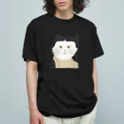 tsurukoのおかっぱ模様のねこ オーガニックコットンTシャツ