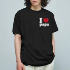 キッズモード某のI love papa濃色用 オーガニックコットンTシャツ