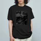 STAMPNOVAのマーブルペイント (モノクロ) オーガニックコットンTシャツ