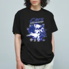 LONESOME TYPE ススの猫が世界を支配する（青） オーガニックコットンTシャツ