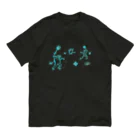 WAMI ARTの庭球蛙水色 オーガニックコットンTシャツ