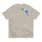 中原じゅん子グッズ店の背中インコ 青 ・ 影なし Organic Cotton T-Shirt