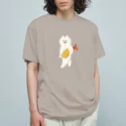 SUIMINグッズのお店の【大】エビフライをさわやかに運ぶねこ Organic Cotton T-Shirt