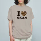 キッズモード某のI love okanヒョウ柄 オーガニックコットンTシャツ