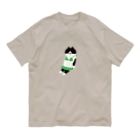 SUIMINグッズのお店の【中】緑のビキニのねこ Organic Cotton T-Shirt