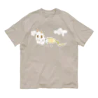 おそうの生き物雑貨のおそうのネコちゃん　WH オーガニックコットンTシャツ