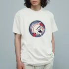 IZANAMI by Akane Yabushitaの【日本レトロ#14】お月見兎 Organic Cotton T-Shirt