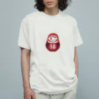 IZANAMI by Akane Yabushitaの【日本レトロ#16】だるま オーガニックコットンTシャツ