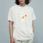 SUIMINグッズのお店の【中】エビフライをさわやかに運ぶねこ オーガニックコットンTシャツ