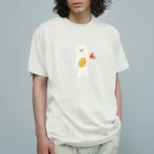 SUIMINグッズのお店の【中】エビフライをさわやかに運ぶねこ Organic Cotton T-Shirt