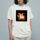 ひはせの淡色　線香花火 オーガニックコットンTシャツ