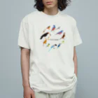 エダマメトイチ雑貨店のI love birds A 大 オーガニックコットンTシャツ