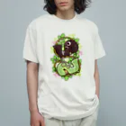 はれうさぎのアケビコノハ オーガニックコットンTシャツ