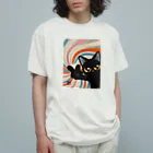 BATKEI ARTのVサイン オーガニックコットンTシャツ