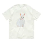 rabbit loverのフワフワうさぎ（白） オーガニックコットンTシャツ
