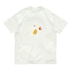 SUIMINグッズのお店の【中】エビフライをさわやかに運ぶねこ オーガニックコットンTシャツ