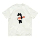 SUIMINグッズのお店の【大】海老の握り寿司を機嫌よく運ぶねこ Organic Cotton T-Shirt