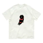 SUIMINグッズのお店の【大】赤いビキニのねこ オーガニックコットンTシャツ