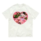 メルティカポエミュウの薔薇とベリー❤️(天使の羽) オーガニックコットンTシャツ