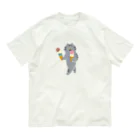 SUIMINグッズのお店の【中】アイスクリームを慎重に運ぶねこ Organic Cotton T-Shirt