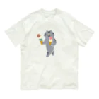 SUIMINグッズのお店の【大】アイスクリームを慎重に運ぶねこ Organic Cotton T-Shirt