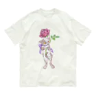 第13惑星うさぎの薔薇とねこちゃん オーガニックコットンTシャツ