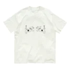 Leetamaのhitofudegaki-DOG×２ オーガニックコットンTシャツ