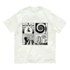 太陽の眼の太陽の眼 文字絵SP(黒/前・背面) オーガニックコットンTシャツ