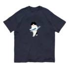 SUIMINグッズのお店の【中】盗んだサンマと歩き出すねこ Organic Cotton T-Shirt