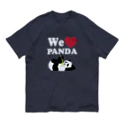 キッズモード某のwe love パンダ　濃色用 オーガニックコットンTシャツ