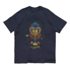 IZANAMI by Akane Yabushitaのメキシコのハートタッセル（ブルー） Organic Cotton T-Shirt