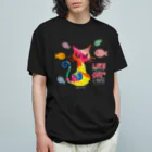 Ryuthirdの猫ライフ(ペンキ) オーガニックコットンTシャツ