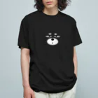 ZooBeeFooのすぴもんイヌ型ビッグフェイスダーク オーガニックコットンTシャツ