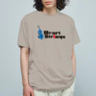 あおちゃん商会のHeart Strings (Woodbass) Blue オーガニックコットンTシャツ