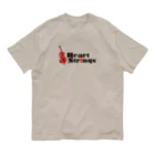 あおちゃん商会のHeart Strings (woodbass) Red オーガニックコットンTシャツ