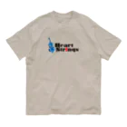 あおちゃん商会のHeart Strings (Woodbass) Blue オーガニックコットンTシャツ