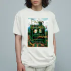 AkironBoy's_Shopのサボテンとサウナの融合 (Fusion of cactns and Sauna) オーガニックコットンTシャツ