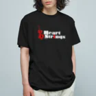 あおちゃん商会のHeartStrings (woodbass) 白文字 オーガニックコットンTシャツ