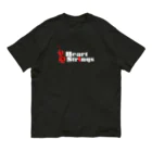 あおちゃん商会のHeartStrings (woodbass) 白文字 オーガニックコットンTシャツ