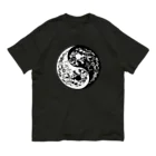 Ａ’ｚｗｏｒｋＳの陰陽髑髏 旋転（オリジナル家紋シリーズ） オーガニックコットンTシャツ
