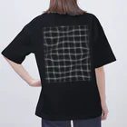 many to qualityのゆらゆら水面_ブラック オーバーサイズTシャツ