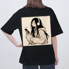 amechan0811のThe girl who listens to music2 オーバーサイズTシャツ