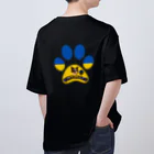くぅTikTok猫部のにゃん太郎肉球ウクライナカラーTシャツ Oversized T-Shirt