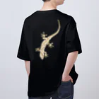 LalaHangeulのJapanese gecko(ニホンヤモリ)　英語デザイン Oversized T-Shirt