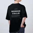 【お店】ボーダーコリーのモクのBorder Collie wa KAWAII(白プリントver.) オーバーサイズTシャツ