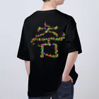 LalaHangeulの춤(ダンス) きらめき ハングルデザイン 背面プリント オーバーサイズTシャツ