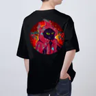 FuchsiaArtのBurning Meow オーバーサイズTシャツ