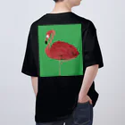 Ussy_0410の【細密画】Flamingoバックプリント　ブラック Oversized T-Shirt