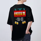 Siderunの館 B2の【バックプリント】レトロゲーム風なビール オーバーサイズTシャツ