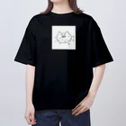 ペロペロネコくんのペロペロネコ　白背景ver オーバーサイズTシャツ